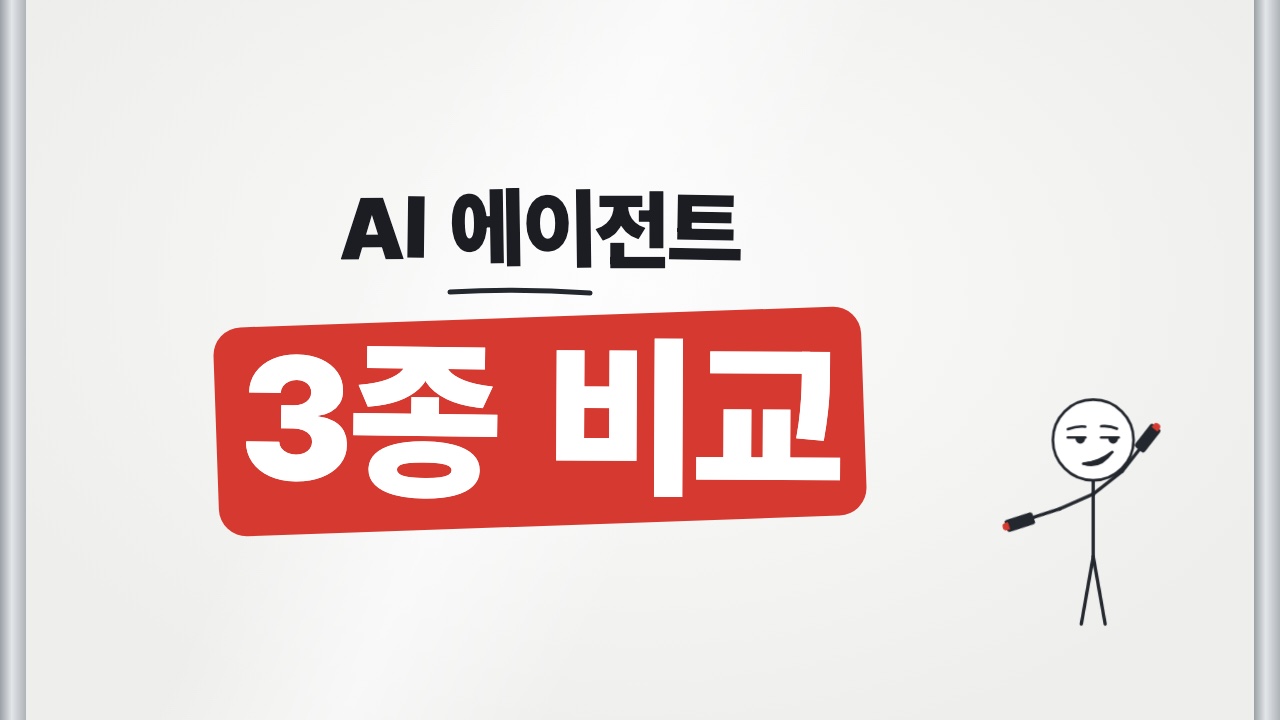 AI 에이전트 · 3종 비교 — 쇼츠 표지
